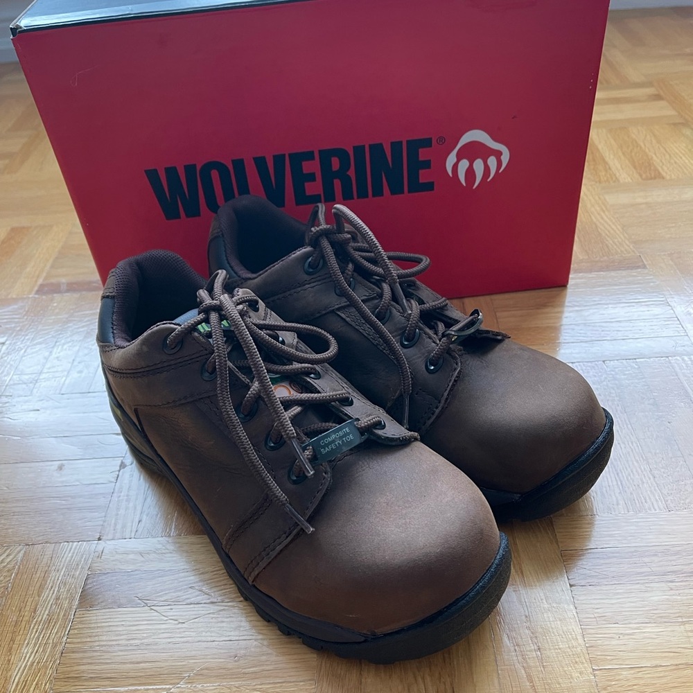 Wolverine Edge CSA Brown Leather Shoes Size 7
